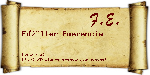 Füller Emerencia névjegykártya
